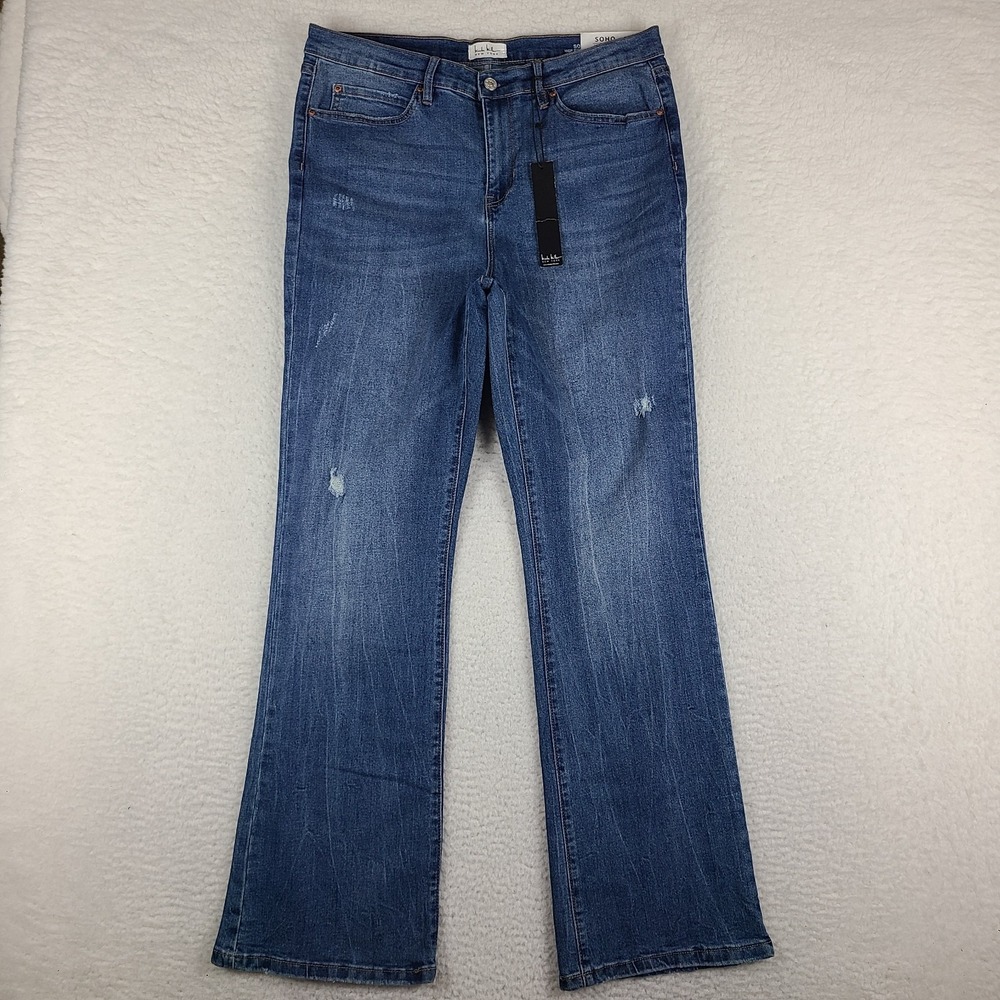 Nicole Miller Jeans Womens 12‎ Blue SOHO High Rise Boot Cut Medium Wash NWT NEW